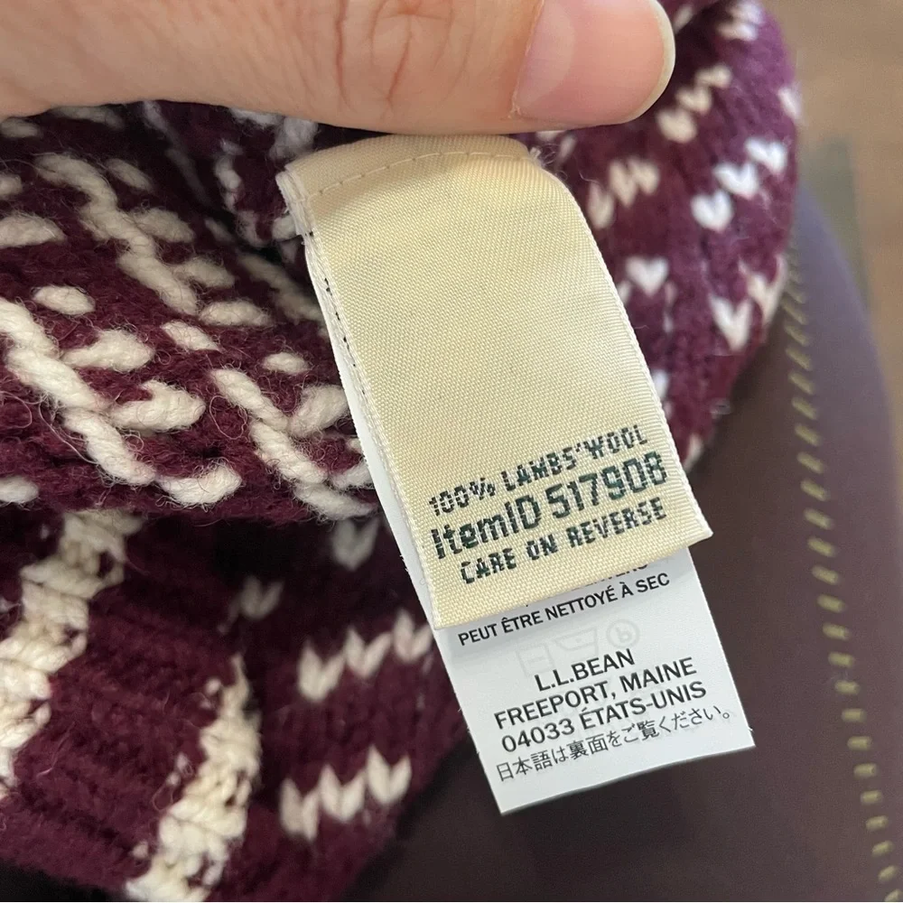 LL Bean Women's Bean's Classic Ragg Wool Sweater Crewneck Bird's-Eye L - Picture 8 of 9